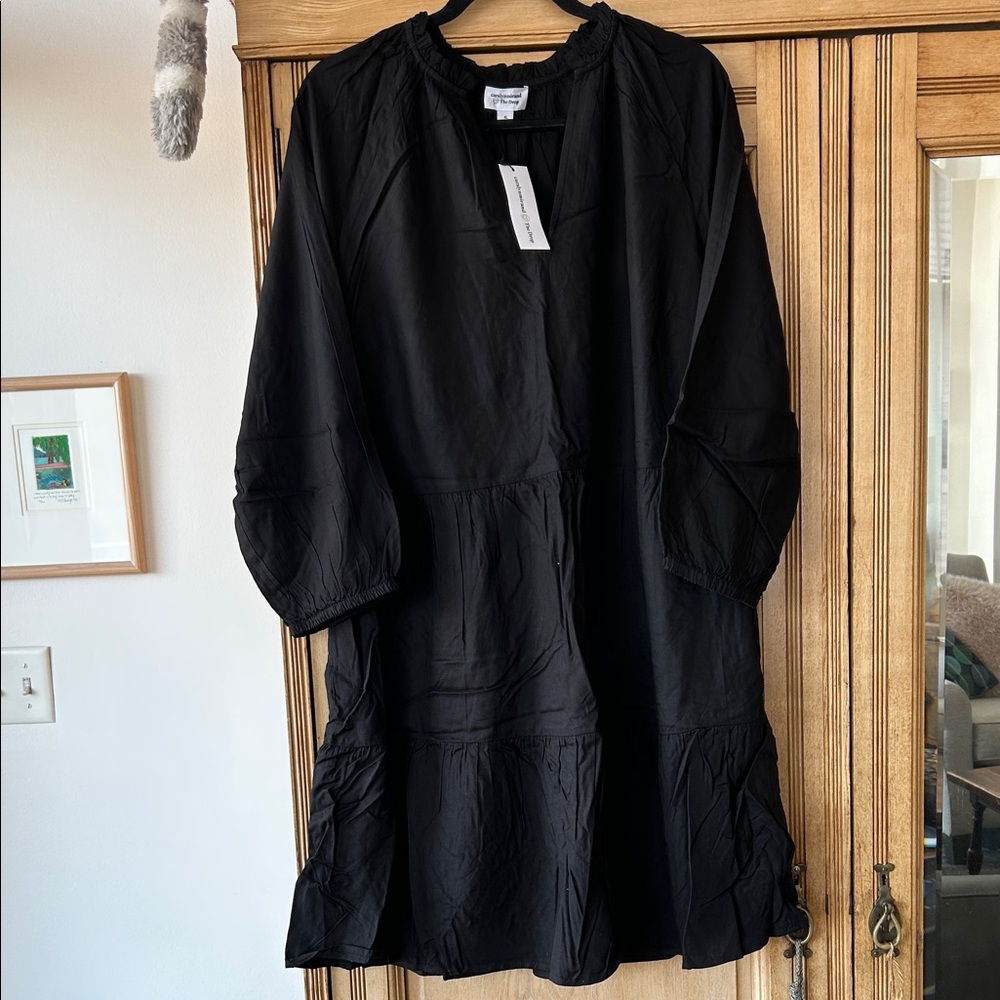 NWT Black Long Sleeve Tiered Dress